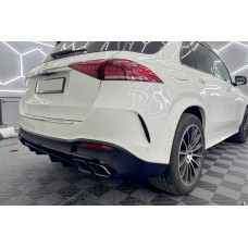 Задній дифузор GLE63 AMG (з насадками Black) для Mercedes GLE W167 2018- рр