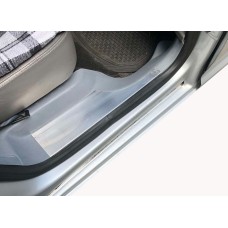 Накладки на внутренние пороги (без надписи, сталь) 3 штуки для Volkswagen Caddy 2004-2010 гг