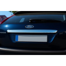 Накладка на кришку багажника (HB, нерж.) OmsaLine - Італійська нержавійка для Ford Focus II 2005-2008 рр