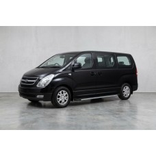 Бокові пороги Maya V1 (2 шт., Алюм.) для Hyundai H300, H1, Starex 2008-2020 рр
