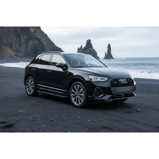 Бокові пороги Allmond Black (2 шт., Алюміній) для Ауди Q3 2019- рр