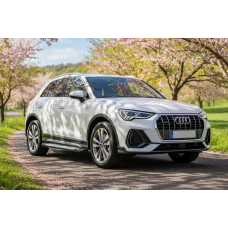 Бокові пороги Allmond Grey (2 шт., Алюміній) для Ауди Q3 2019- рр