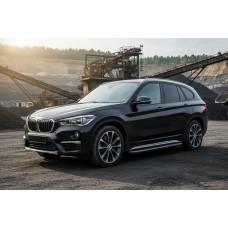 Бокові пороги Bosphore Black (2 шт., Алюміній) для BMW X1 F48 2015-2022 рр