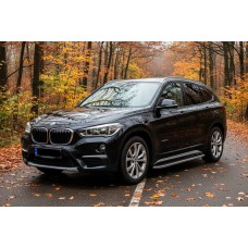 Бокові пороги Tayga Grey (2 шт., Алюміній) для BMW X1 F48 2015-2022 рр