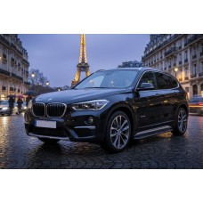 Бокові пороги Tayga Black (2 шт., Алюміній) для BMW X1 F48 2015-2022 рр
