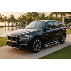 Бокові пороги Tayga V2 (2 шт., Алюміній) для BMW X1 F48 2015-2022 рр