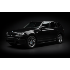 Бокові пороги Allmond Black (2 шт., Алюміній) для BMW X3 E-83 2003-2010 рр