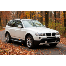 Бокові пороги Allmond Grey (2 шт., Алюміній) для BMW X3 E-83 2003-2010 рр