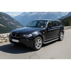 Бокові пороги Tayga Grey (2 шт., Алюміній) для BMW X3 E83 2003-2010 рр