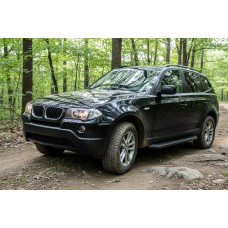 Бокові пороги Tayga Black (2 шт., Алюміній) для BMW X3 E83 2003-2010 рр