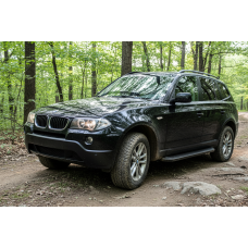 Боковые Подножки Tayga Black (2 шт., Алюминий) для BMW X3 E-83 2003-2010 гг