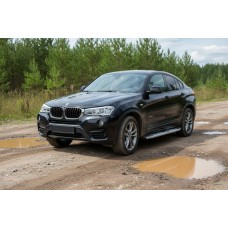 Бокові пороги Mevsim Grey (2 шт., Алюміній) для BMW X4 F26 2014-2018 рр