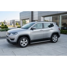 Бокові пороги Bosphore Grey (2 шт., Алюміній) для Jeep Compass 2016- рр