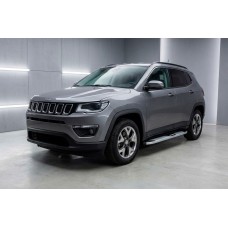 Бокові пороги Mevsim Grey (2 шт., Алюміній) для Jeep Compass 2016- рр