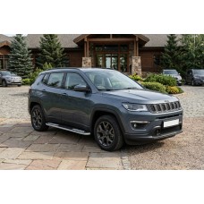 Бокові пороги Tayga V2 (2 шт., Алюміній) для Jeep Compass 2016- рр