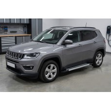 Бокові пороги Vision New Grey (2 шт., Алюміній) для Jeep Compass 2016- рр