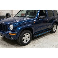 Бокові пороги Maya Blue (2 шт., Алюміній) для Jeep Cherokee/Liberty 2002-2007 рр