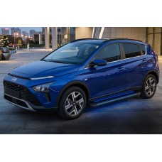Бокові пороги Maya Blue (2 шт., Алюміній) для Hyundai Bayon 2021- рр