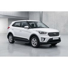 Бокові пороги Allmond Black (2 шт., Алюміній) для Hyundai Creta 2014-2020 рр