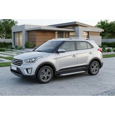Бокові пороги Allmond Grey (2 шт., Алюміній) для Hyundai Creta 2014-2020 рр