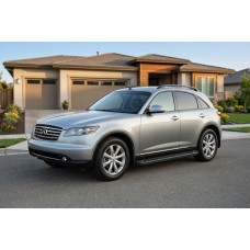 Бокові пороги Allmond Black (2 шт., Алюміній) для Infiniti FX 2003-2008 рр