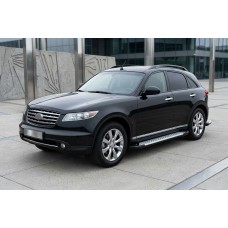 Бокові пороги Allmond Grey (2 шт., Алюміній) для Infiniti FX 2003-2008 рр