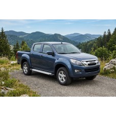 Боковые пороги Allmond Grey (2 шт., алюминий) для Isuzu D-Max 2011-2019 гг