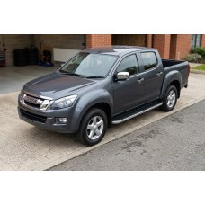 Бокові пороги Tayga Grey (2 шт., Алюміній) для Isuzu D-Max 2011-2019 рр