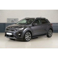 Бокові пороги Allmond Black (2 шт., Алюміній) для Kia Stonic 2017- рр