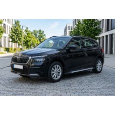 Бокові пороги Allmond Grey (2 шт., Алюміній) для Skoda Kamiq 2019- рр