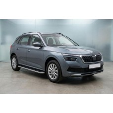 Бокові пороги Tayga Grey (2 шт., Алюміній) для Skoda Kamiq 2019- рр