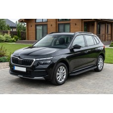 Бокові пороги Tayga Black (2 шт., Алюміній) для Skoda Kamiq 2019- рр