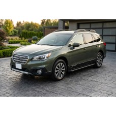 Бокові пороги Allmond Black (2 шт., Алюміній) для Subaru Outback 2014-2019 рр