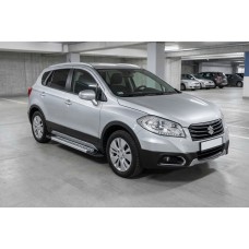 Бокові пороги Vision New Grey (2 шт., Алюміній) для Suzuki SX4 S-Cross 2013-2016 рр
