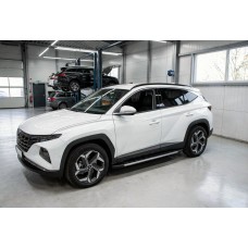 Бокові пороги Duru (2 шт., Алюміній) для Hyundai Tucson NX4 2021- рр