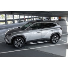 Бокові пороги RedLine (2 шт., Алюміній) для Hyundai Tucson NX4 2021- рр