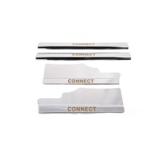 Накладки на внутренние пороги Carmos (4 шт, нерж) для Ford Connect 2014-2021 гг