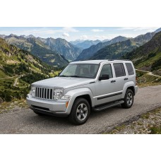 Бокові пороги Allmond Black (2 шт., Алюміній) для Jeep Cherokee/Liberty 2007-2013 рр