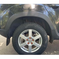 Накладки на арки (4 шт., чорні ABS) для Dacia Duster 2008-2018 рр