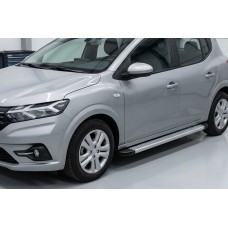 Бокові пороги Maya V2 (2 шт., Алюміній) для Dacia Sandero 2021- рр