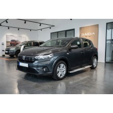 Бокові пороги Mevsim Grey (2 шт., Алюміній) для Dacia Sandero 2021- рр