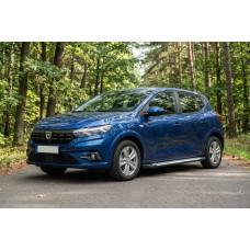 Бокові пороги Allmond Grey (2 шт., Алюміній) для Dacia Sandero 2021- рр