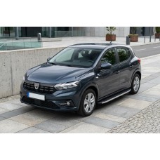Бокові пороги Fullmond (2 шт., Алюміній) для Dacia Sandero 2021- рр