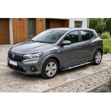 Бокові пороги Sunrise (2 шт., Алюміній) для Dacia Sandero 2021- рр
