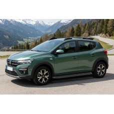 Бокові пороги Tayga Black (2 шт., Алюміній) для Dacia Sandero 2021- рр