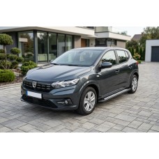 Бокові пороги Vision New Black (2 шт., Алюміній) для Dacia Sandero 2021- рр