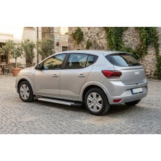 Бокові пороги Vision New Grey (2 шт., Алюміній) для Dacia Sandero 2021- рр