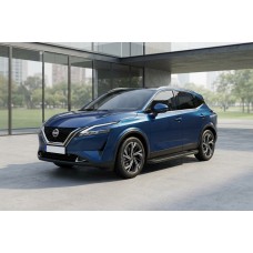 Боковые Подножки Allmond Black (2 шт., Алюминий) для Nissan Qashqai 2021- гг