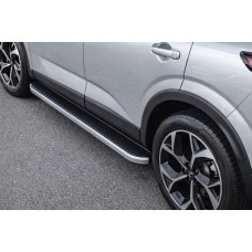 Боковые Подножки Tayga Grey (2 шт., Алюминий) для Nissan Qashqai 2021- гг