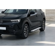 Бокові пороги Allmond Grey (2 шт., Алюміній) для Opel Mokka 2021- рр